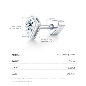 Orecchini a perno con moissanite taglio kite in <span class=keywords><strong>argento</strong></span> sterling 925, a goccia e a cuore, con chiusura a vite, per donna, gioielli raffinati - Product Image 5