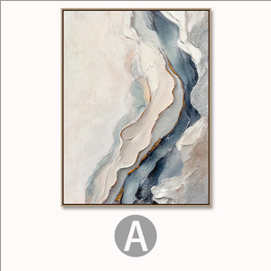 Art mural suspendu Art Déco de luxe, peinture sur toile texturée <span class=keywords><strong>beige</strong></span> <span class=keywords><strong>et</strong></span> bleue moderne pour la décoration intérieure haut de gamme - Product Image 5