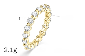 Factory Wholesale Round Cut 1.8ct VVS GRA Moissanite <b>Eternity</b> Band <b>Ring</b> 14K Gold Filled Anti Tarnish Jewelry For Women - Product Image 6