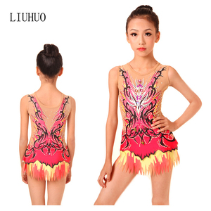 Vêtements de <span class=keywords><strong>danse</strong></span> pour enfants, justaucorps de compétition moderne, <span class=keywords><strong>ruban</strong></span> de <span class=keywords><strong>gymnastique</strong></span> rythme, vente en gros - Product Image 2