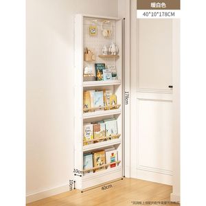 Solid Wood Modern Multifunction <b>Storage</b> Rack Kitchen Narrow Gap Door Small Apartment Bookshelf <b>Thin</b> Cabinet Toys Organizer - Product Image 2