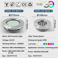 Luz LED RGB RGBW para Piscina Sumergible, 12V CA, IP68, Material de Acero Inoxidable, Sin Nicho