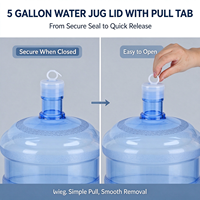 Couvre-bouteille jetable pour bidon d'eau potable de 5 gallons avec anneau de traction