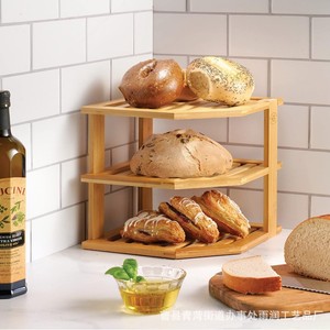 Estante de Especias de Esquina de Madera, Estante de Almacenamiento de Cocina de Bambú de 3 Niveles, Estante Organizador Multifuncional - Product Image 3