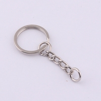 20mm Metall-Flachschlüsselring mit Kette für Schlüsselanhänger-Zubehör