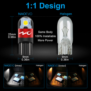 Bombilla LED GESLLA T10-3030 W5W para Autos Polo/A5, 5W 650LM, IP68 Impermeable, Blanca/Roja Ámbar, 12V-24V, Luz Interior para Auto - Product Image 3