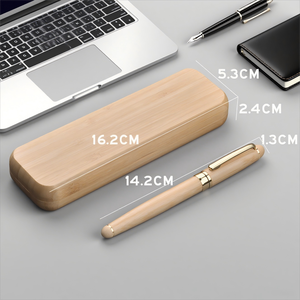 Stylo à bille en bois et bambou écologique avec logo en vrac stocké en gros stylo en bois d'érable noyer avec kits de stylos dorés - Product Image 3