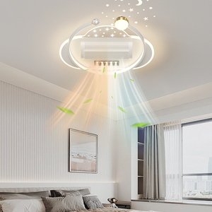 Ventilador de techo <span class=keywords><strong>LED</strong></span> inteligente sin aspas moderno para audio Bluetooth para dormitorio, uso doméstico, lámpara de ventilador de aire cálido y frío <span class=keywords><strong>ajustable</strong></span> - Product Image 4