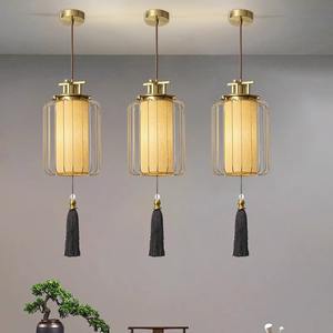 โคมไฟระย้าทรงยาวสไตล์จีนสมัยใหม่ทำจากทองแดงทั้งหมด ดีไซน์แบบเซน ปรับความสูงได้ พร้อมหลอดไฟ LED เหมาะสำหรับห้องนั่งเล่น ห้องนอน และทางเดิน - Product Image 2