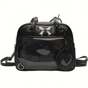 Venta al por mayor de moda pequeño para ITA bolsa para damas logotipo personalizado estilo japonés con cierre de cremallera de dos asas - Product Image 1