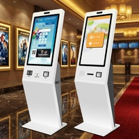 Totem de gestion de file d'attente au sol de 21.5 pouces stand tactile LCD libre-service kiosque d'affichage publicitaire