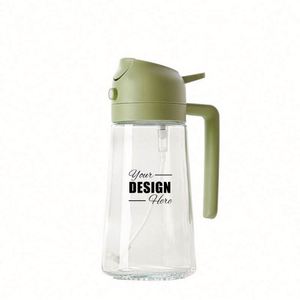 Custom Eco-Friendly 2-in-1 Olive Oil Dispenser & Sprayer-16oz Glass Kitchen Spray Bottle with <b>Brush</b> for Promotional Cooking BBQ - Product Image 1