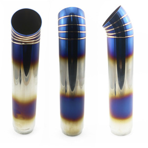 Embout d'échappement Auso-Racing 76mm 67mm en acier inoxydable finition bleue universelle pour modification automobile - Product Image 3