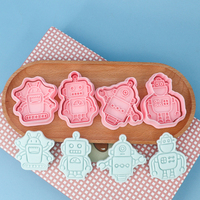 Moule à Biscuit Intelligent 3D Cartoon de la Série Robot pour DIY Argile Animation & Baking Imprimé Biscuit Tool