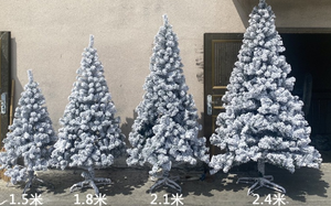Árbol de Navidad de pino de nieve artificial con soporte de Metal puntas de rama exuberante vacaciones decorar Outroad nieve flocado árbol de Navidad - Product Image 4