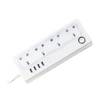 Adaptateur de voyage pour prise électrique européenne E/F Schuko, câble de 1 m, 4 prises UK, facile à transporter, fonctionne en France, Espagne, Allemagne, Belgique, Italie