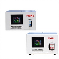 FWKJ SVC(TND) Régulateur de tension automatique monophasé CA 3 KVA en cuivre avec affichage LED, sortie 220V, protection contre les surtensions
