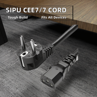 SIPU Europe CEE7/7 Plug vers IEC C13 Cordon d'alimentation SJTW Type de fil Niveau IP11 pour PC Ordinateur et moniteur Compatible Europe