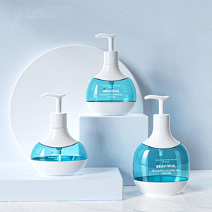 Bouteille de lotion pour le corps en PET exclusive ppwr, à paroi épaisse, pour shampoing et gel douche, rechargeable et personnalisable - Product Image 1
