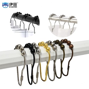 Anneaux de rideau de douche décoratifs à glissement fluide EWANG pour la salle de bain, vente en gros - Product Image 1