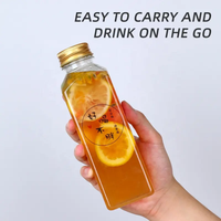 Bouteille de boisson carrée en plastique PET, gamme de 4 oz à 32 oz, pour jus, boissons gazeuses, eau minérale, capacité de 500 ml, bouchon à vis, MOQ 100 pièces