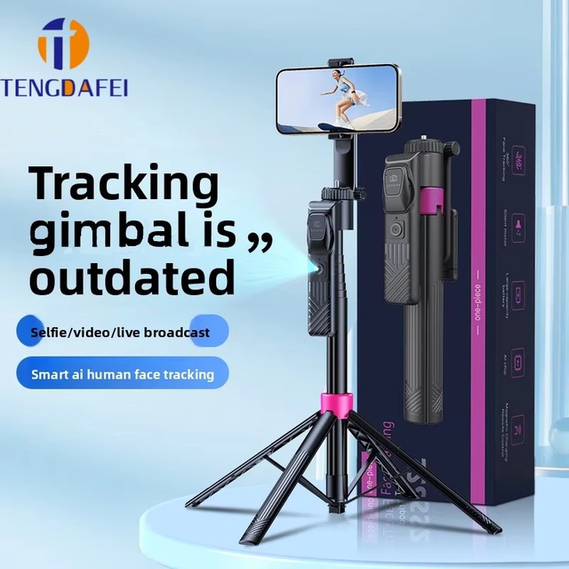 Auto AI Face Tracking Foldable Aluminum Alloy Gimbal Stabilizer Tripod Selfie Stick 360 Rotation Phone Mount Remote for