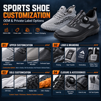 Chaussures de sport décontractées pour hommes en cuir noir et tricot, personnalisables avec logo OEM, légères, respirantes, antidérapantes, à lacets