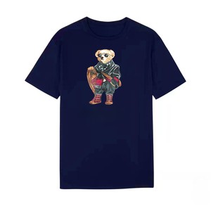 Camiseta de Manga Corta Estilo Coreano para Mujer <span class=keywords><strong>Lauren</strong></span>, Transpirable, de Algodón, con Estampado de Oso, Estilo Casual para Verano, con Logo - Product Image 1