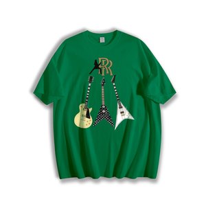 Spedizione gratuita. Maglietta vintage per chitarristi Randy Rhoads, <span class=keywords><strong>t</strong></span>-<span class=keywords><strong>shirt</strong></span> musicale unisex in cotone da 220 g/m², streetwear casual con grafica per chitarra elettrica - Product Image 3