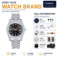 Montre de luxe pour homme personnalisée avec cadran en or, boîtier en alliage, lunette sertie de diamants, bracelet Président et calendrier – Fabricant de montres de marque privée