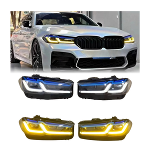 <span class=keywords><strong>Faro</strong></span> G30 2017-2023 serie 5 doppia versione colore giallo e bianco aggiornamento fari LED lampada DRL accessori per BMW - Product Image 1