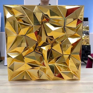 <span class=keywords><strong>UDK</strong></span>-paneles de pared de PVC 3D con diseño metálico, color dorado, papel tapiz para Interior de la habitación, decoración artística - Product Image 1