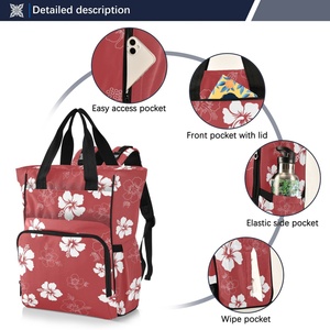 Hawaiian Custom Waterproof <b>Caddy</b> <b>Diaper</b> Bag Multifunctional Folding Large Capacity Baby Backpack <b>Diaper</b> Bag for Mom Travel - Product Image 2