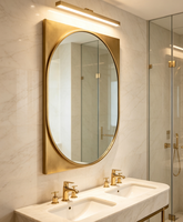 Miroir mural ondulé découpé au laser, décoration d'intérieur vintage antique, miroir suspendu avec chaîne dorée, vente en gros, nouveau miroir en verre et métal pour la beauté