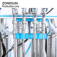 ZONESUN ZS-FAL180Z8 automatique 4 têtes pompe à Piston savon liquide voiture shampooing cire remplissage capsulage étiquetage Machine ligne de Production