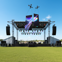Écran LED publicitaire volant ultra-léger en maille pour drone P15 P20 P25 avec fonction de projection