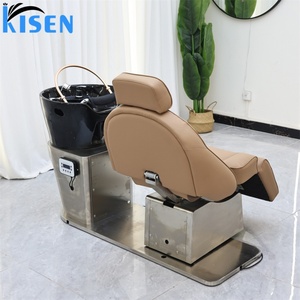 เตียงสระผมไฟฟ้า KISEN พร้อมเก้าอี้นวดสปา  ชามเซรามิคหมุนเวียนน้ำ  ปรับสีได้  ปรับเอนได้ - Product Image 4