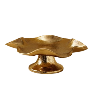 Mesa de cena centro de mesa decorativo frutero nueva forma elegante oro pulido Metal comida tazón para servir por exportador indio - Product Image 6