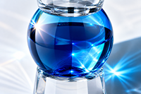 Porte-bougie en cristal bleu sphérique transparent, bougeoir à base ronde, support de bougie en cristal transparent, décoration moderne pour la maison, table à manger