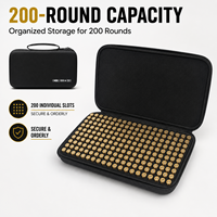 Boîte de rangement haute capacité pour 200 munitions de 9 mm (avec doublure en mousse) – Grande capacité, design portable, étui de rangement pour munitions