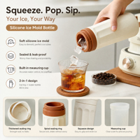 Lvyin Bac à glaçons en silicone moderne et minimaliste, conception à pression, qualité alimentaire, hermétique, congélation rapide, refermable pour boissons froides