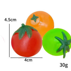 Jouets de décompression pour enfants, garçons et filles, série de légumes, forme de tomate, boule de ventilation, fluide de soulagement, pétrissage - Product Image 6