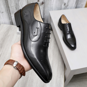 Zapatos de Vestir Estilo Brogue para Hombre 2025, Oxfords de Cuero Genuino, Suela Antideslizante, Impermeables, Formales, de Alta Calidad - Product Image 5