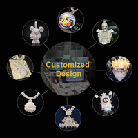 Colgante de Gorila 3D Personalizado con Incrustaciones de Moissanita en Plata de Ley 925, Estilo Hip Hop para Hombre, para Streetwear, Fiestas, Música Rap y Videos