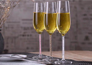 Flûtes à champagne en verre borosilicate de haute qualité, avec pied long, en titane, pour célébrations, mariages et fêtes - Product Image 6