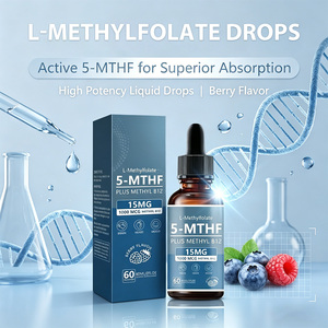 ขายส่งแอล-เมทิลโฟเลต 5-MTHF ชนิดหยด รูปแบบแอคทีฟ 1 มก. พร้อมวิตามินบี 12 รับผลิตแบบ OEM/ODM - Product Image 3