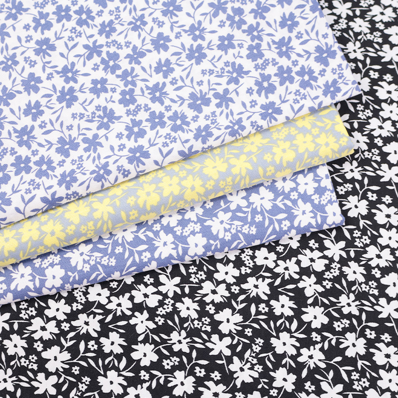 Lightweight Cotton Poplin Material Custom Flower Designs 100% Cotton Fabric For Clothing Supplier