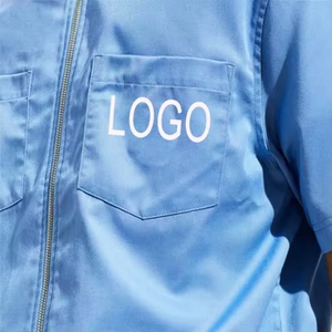 Chemises de travail pour hommes à manches courtes, col rabattu, avec poche, décontractées, à fermeture éclair, personnalisées OEM, de haute qualité et tendance - Product Image 5