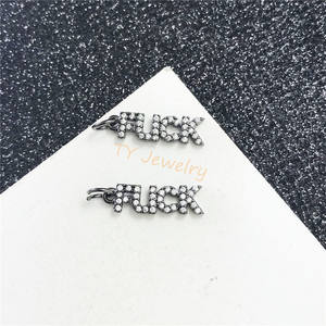 CZ Micro Pave Letter <strong>Word</strong> Pendant/<strong>Charm</strong> Brass 18K Gold Plated Zircon for Children's Jewelry Making Necklace Bracelet <strong>Charm</strong> - Product Image 4