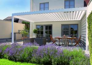 فتح كوة سقف قابل للسير مظلة الفناء مقاومة للمطر رمادي شرفة عريشة عريشة متحركة-نوع الألومنيوم مسحوق PVC المغلفة - Product Image 6